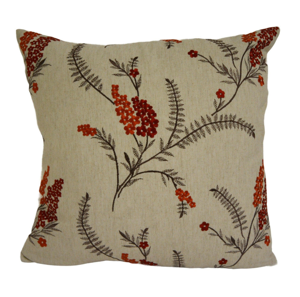 Belfield - Arabella - Spice - Delicate Intricate Embroidered Floral Designer Cushion Cover - Luxury Throw Pillow - Handmade Home Decor.