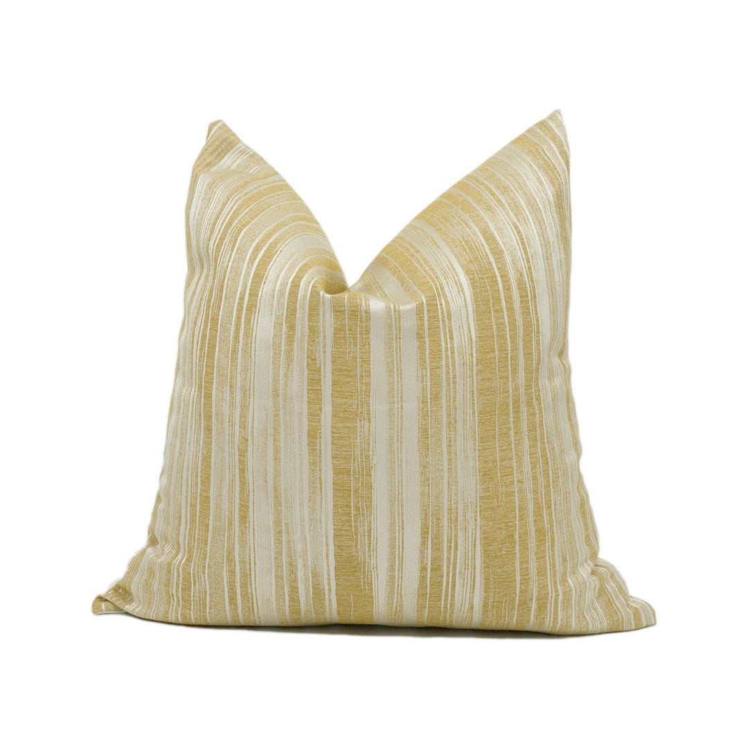 Harlequin - Poise - Ochre - Elegant Neutral Silky Striped Cushion Cover - Handmade Throw Pillow - Designer Home Décor.