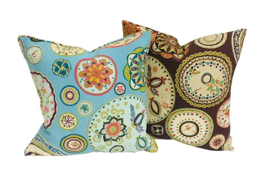 Harlequin - Olena - 2 Colourways Available - Cute Vintage Paisley Circles Designer Cushion Cover Handmade Throw Pillow Designer Home Decor.