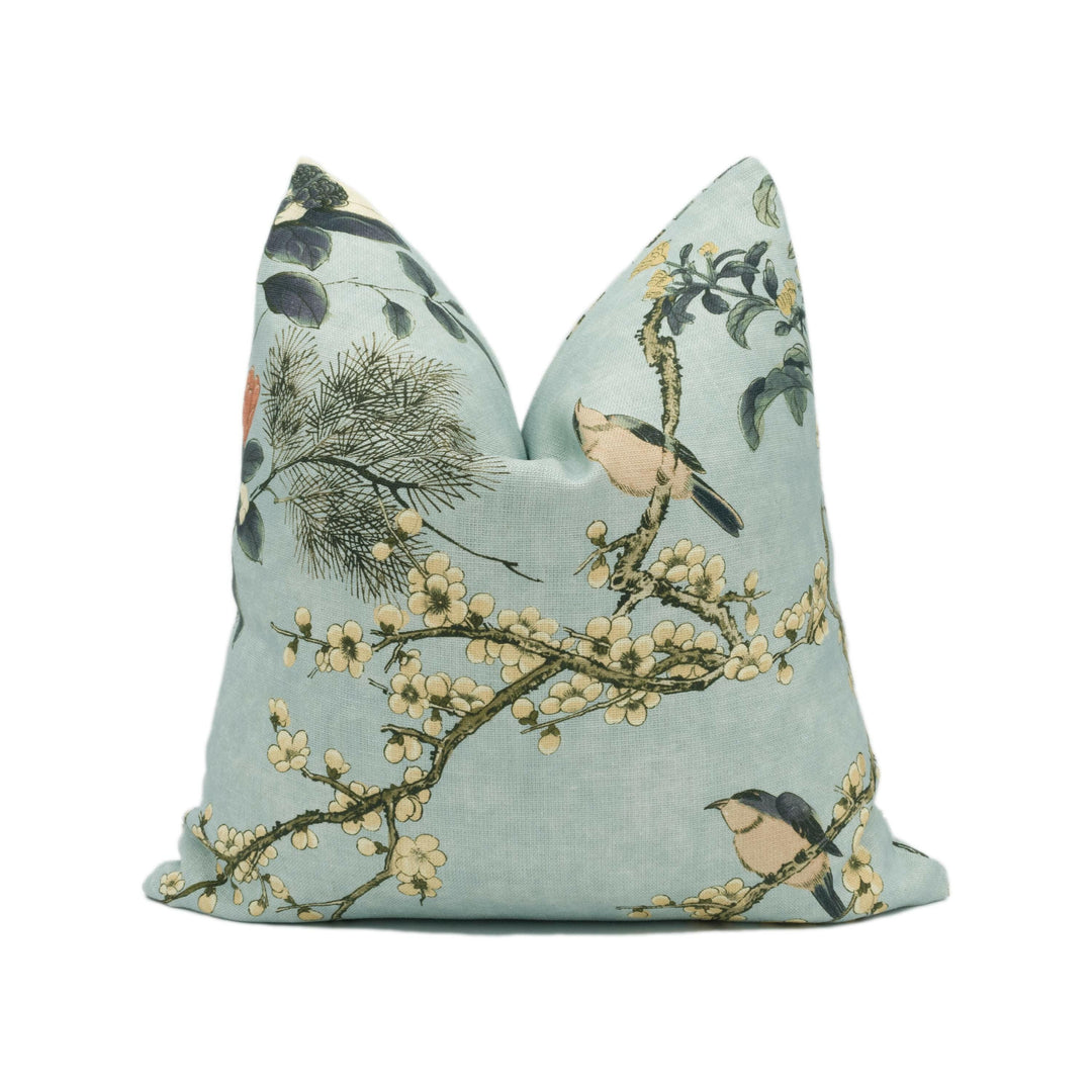 Thibaut - Katsura - Mist - Rich Winding Japanese Maple Floral Designer Cushion Cover - Luxury Throw Pillow - Designer Home Decor.