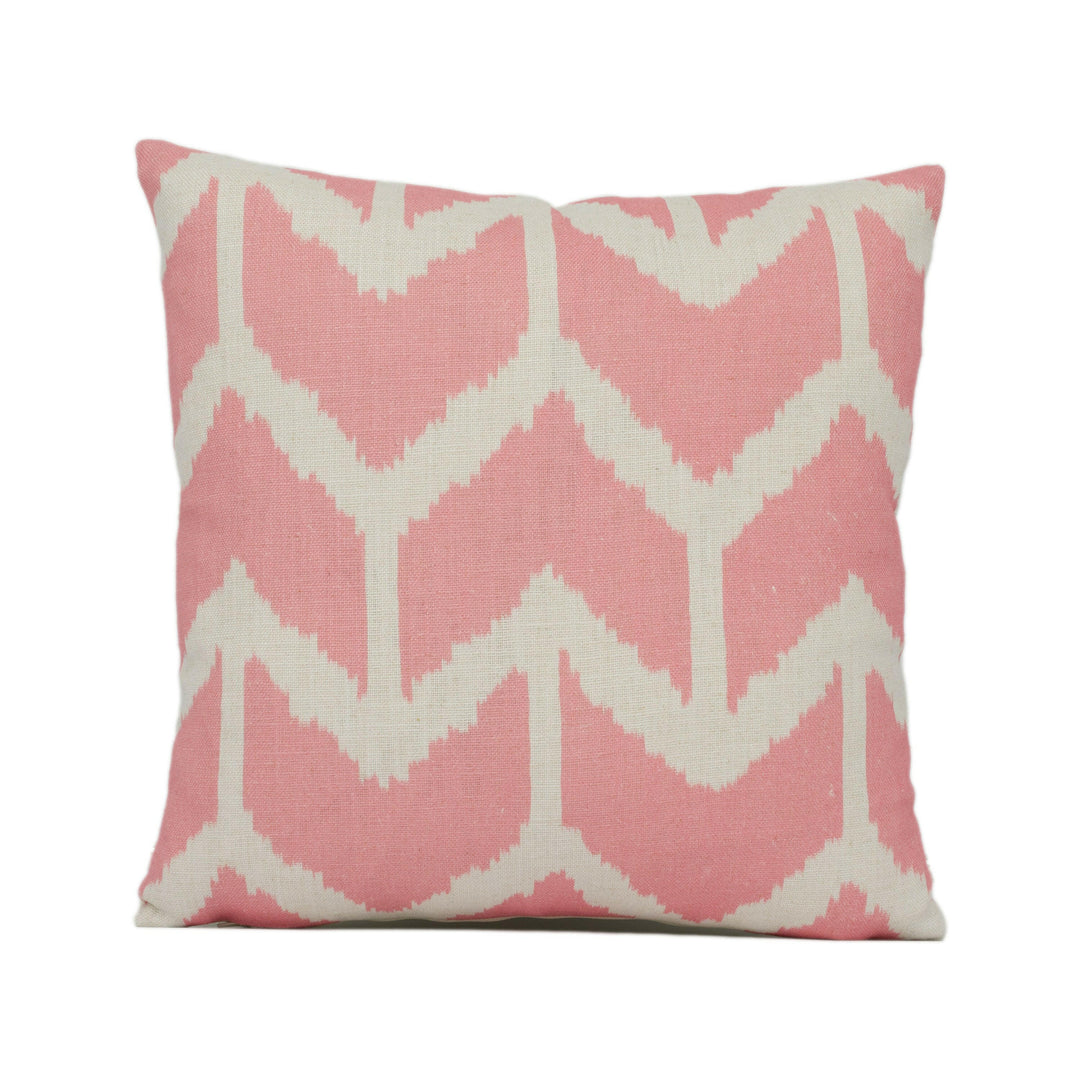 Andrew Martin - Togo - Pink - Ikat Chevron Print Cushion Cover - Handmade Throw Pillow - Designer Home Décor.