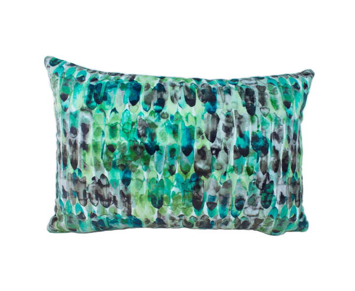 Harlequin - Kelambu - Emerald / Lime - Stunning Watercolour-Effect Velvet Cushion Cover Throw Pillow Designer Home Decor