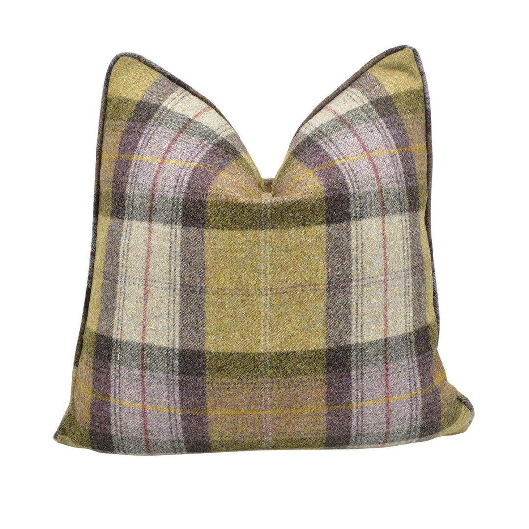 Abraham Moon - Skye - Moonstone - 100% Wool Cushion Cover - Designer Plaid Pillow Cover - Handmade Custom Abraham Moon Pillow.