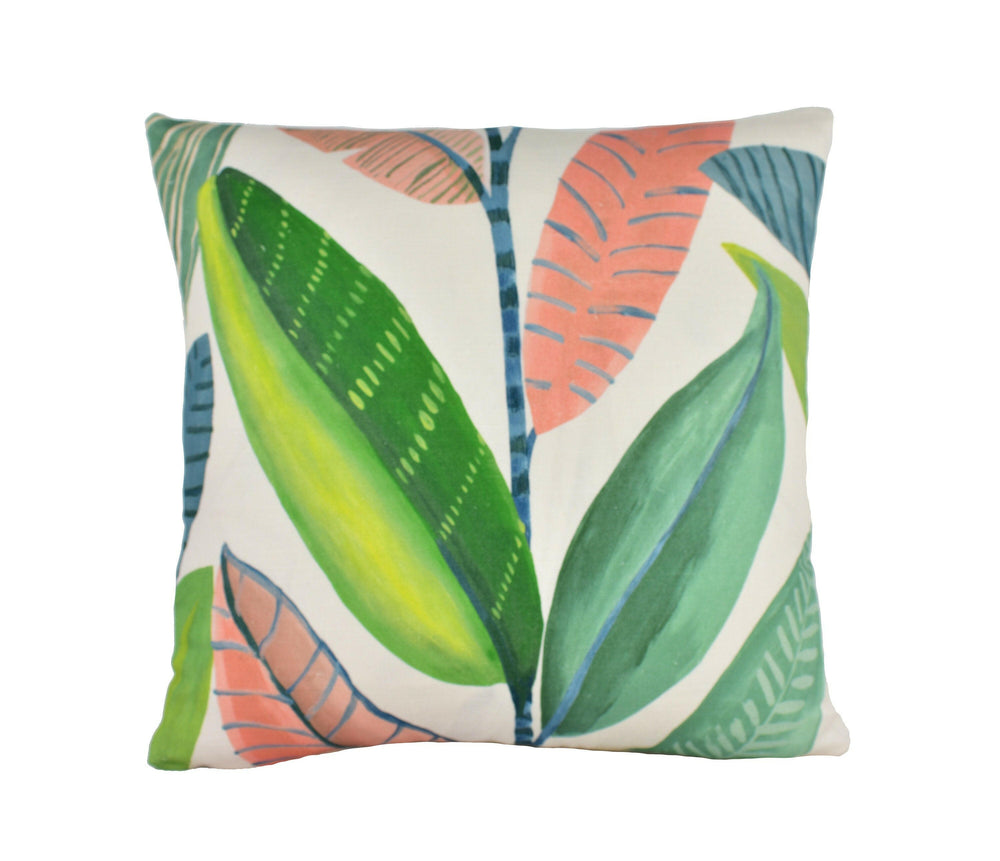 Scion - Hikkaduwa - Tropicana - Painterly Sri Lankan Banana Leaves Cushion Cover - Handmade Throw Pillow - Designer Home Decor.