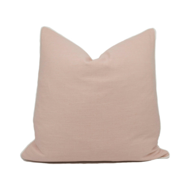 Linwood - Juno - Pale Rose - Chic Blush Contrast Piped Cushion Cover - Handmade Throw Pillow - Designer Home Décor.