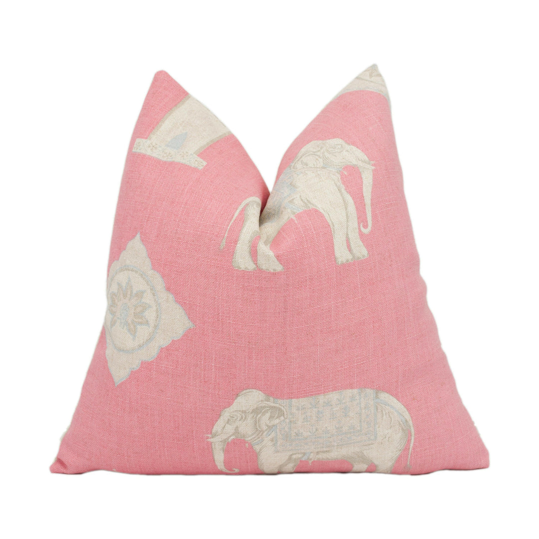 Andrew Martin - Bolo - Pink - Painterly Indian Elephant Designer Cushion Cover Handmade Throw Pillow Luxury Home Décor.