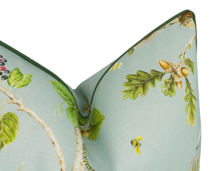 Sanderson - Woodland Chorus - Sky Blue / Multi - Bright Designer Outdoor Fabric Cushion Cover Throw Pillow Home Décor.