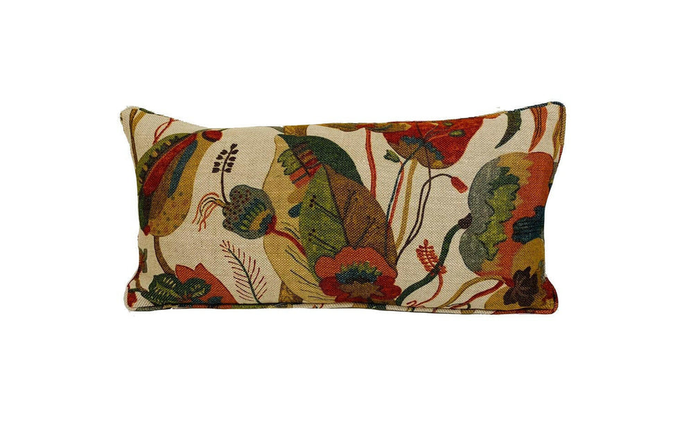 G.P. & J. Baker - California - Red and Cream - Complex Floral Botanical Designer Cushion Cover - Luxury Throw Pillow - Handmade Home Decor.