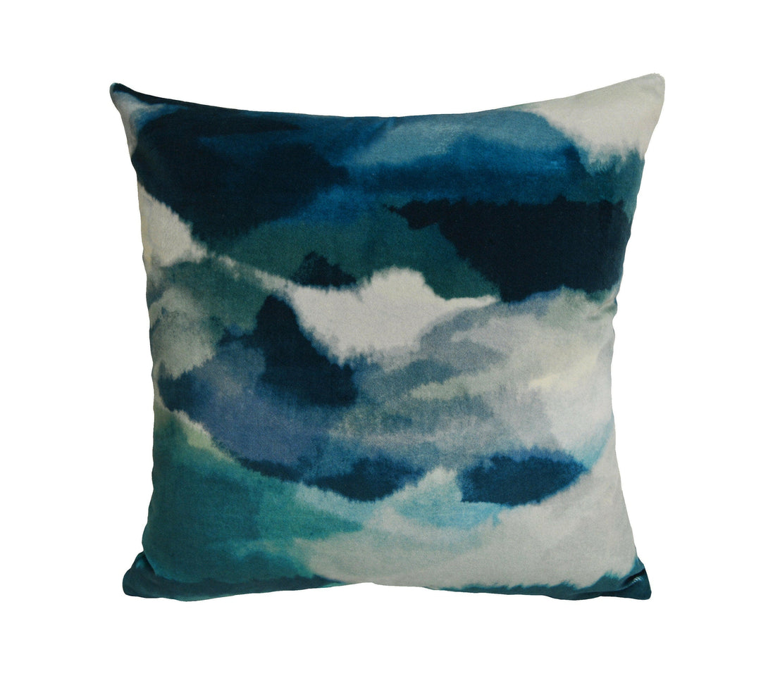 Harlequin - Minako - Emerald / Zest / Marine - Dramatic Landscape Velvet Cushion Cover Throw Pillow Designer Home Decor.