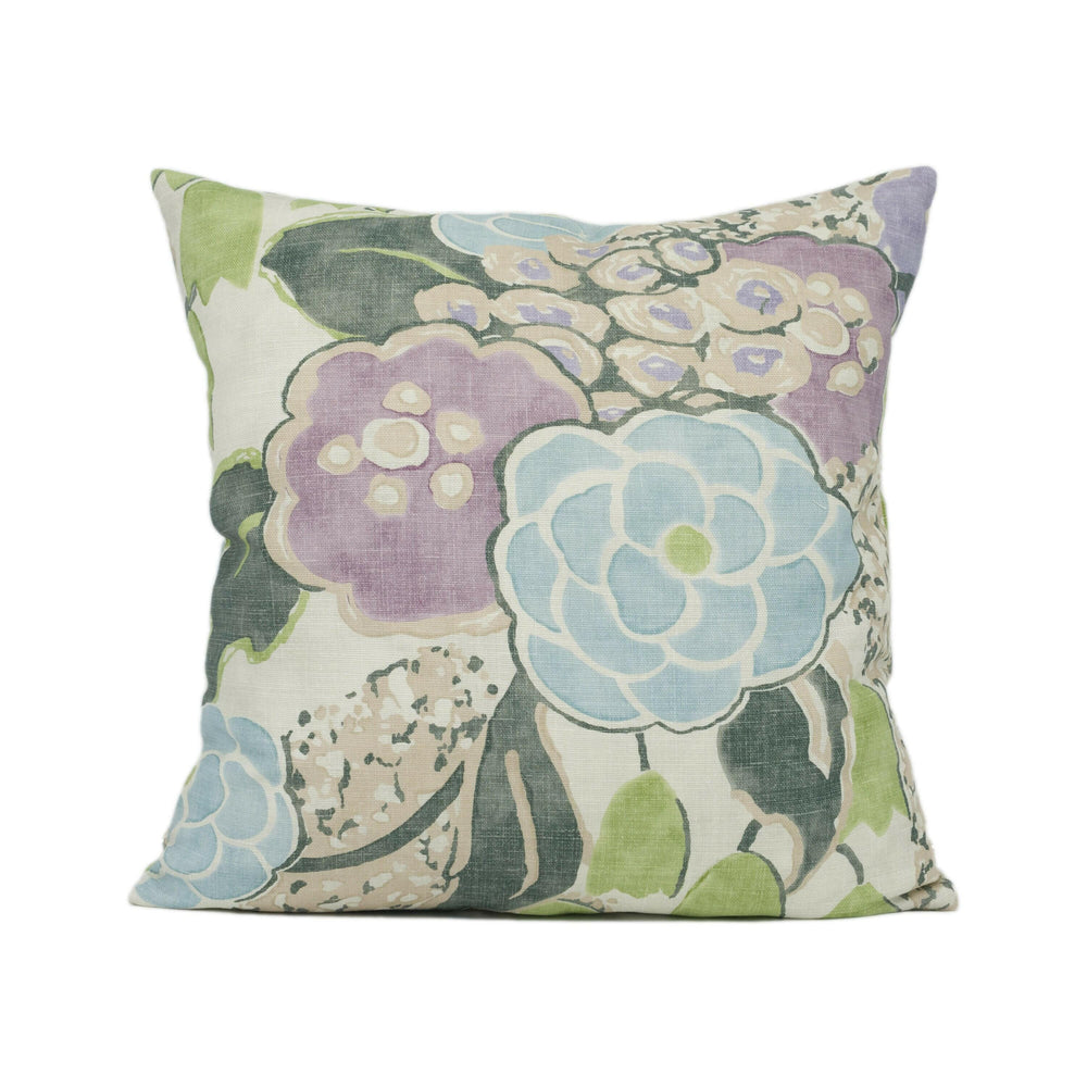 Anna French x Thibaut - Laura - Lavender and Green - Bold Vintage Retro Floral Designer Cushion Cover - Luxury Throw Pillow - Handmade Home.