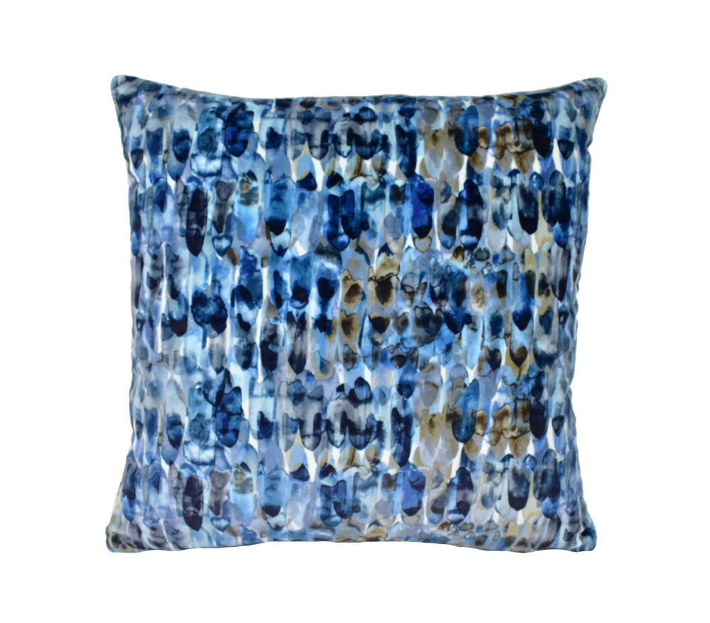 Harlequin - Kelambu - Indigo / Pebble - Stunning Watercolour Effect Velvet Cushion Cover Throw Pillow Designer Home Decor.