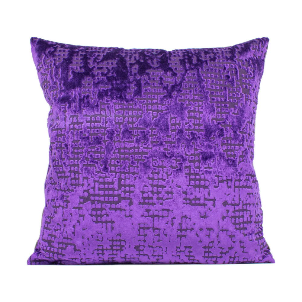 Designers Guild - Boratti - Purple - Funky Modern Abstract Geometric Velvet Cushion Cover - Handmade Throw Pillow - Designer Home Décor.