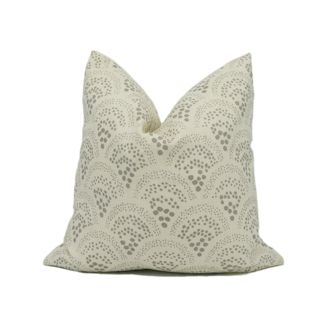 Sister Parish Design - Chou Chou - Heron Grey - Sophisticated Dotty Spots Cushion Cover - Handmade Throw Pillow - Designer Home Décor.