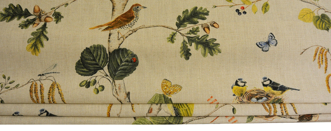Sanderson - Woodland Chorus - Linen / Multi - Made To Measure Professionally Made Roman Blind.