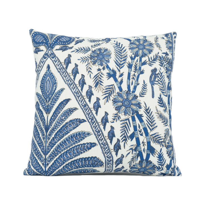 Anna French x Thibaut - Blue and White - Exotic Indienne Inspired Cushion Cover - Handmade Throw Pillow - Designer Home Décor.