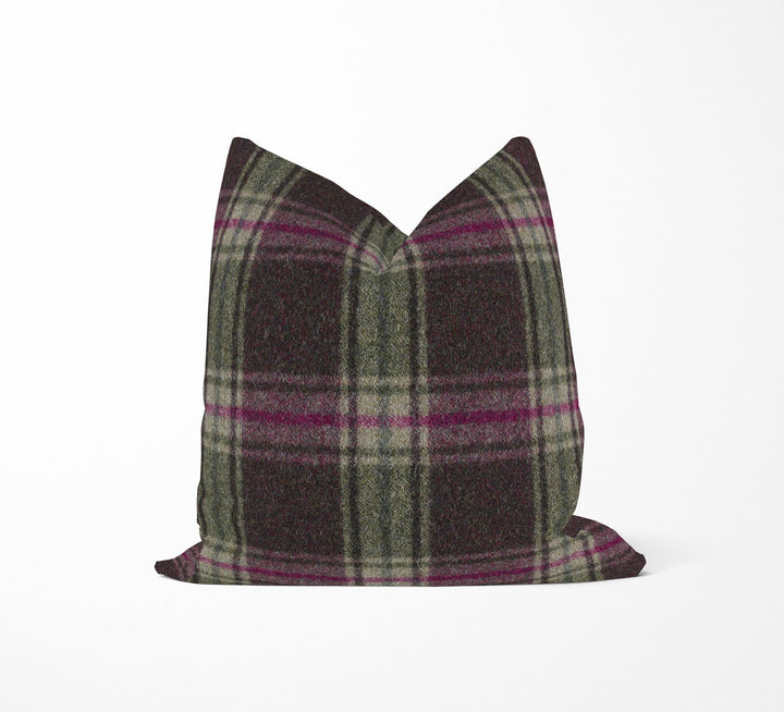 Abraham Moon - Arncliffe - Mystic Topaz -  100% Wool Cushion Cover - Designer Plaid Pillow Cover - Handmade Custom Abraham Moon Pillow.