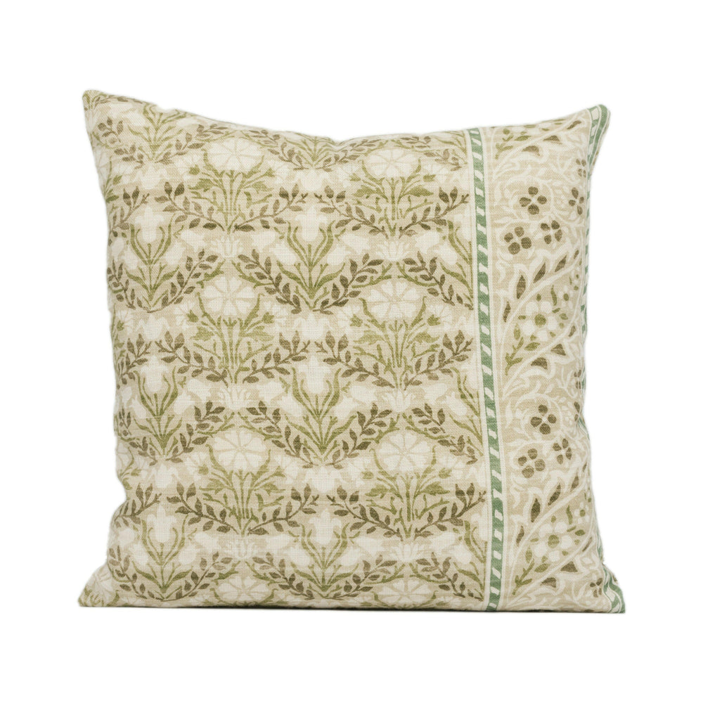 William Morris - Morris Bellflowers - Fennel / Grey - Stunning Classic English Designer Cushion Cover Home Décor Throw Pillow.