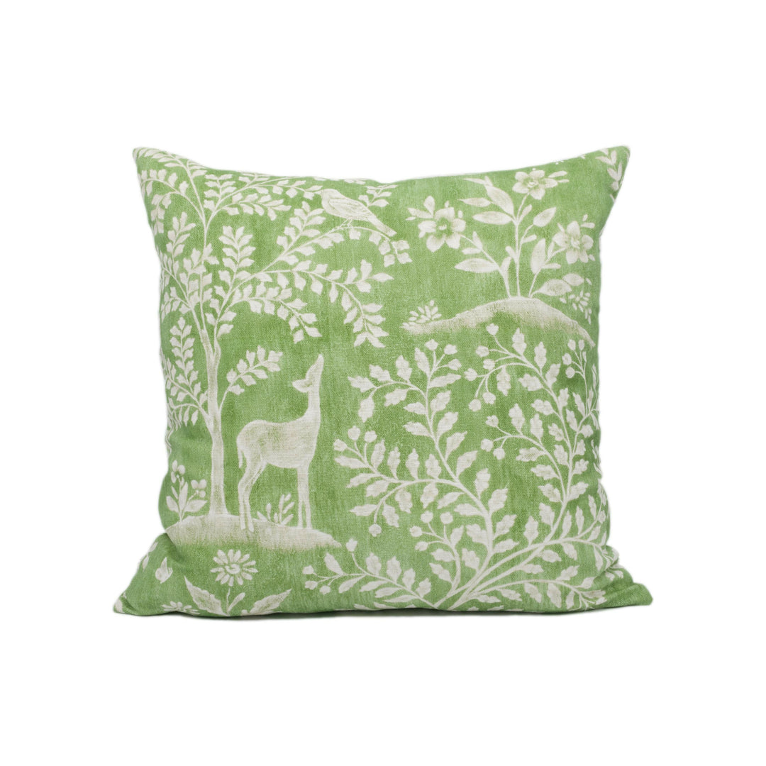 Nina Campbell - Foret - Emerald 3 - Enchanting Green Woodland Wildlife Scenes Cushion Cover - Handmade Throw Pillow - Designer Home Décor.