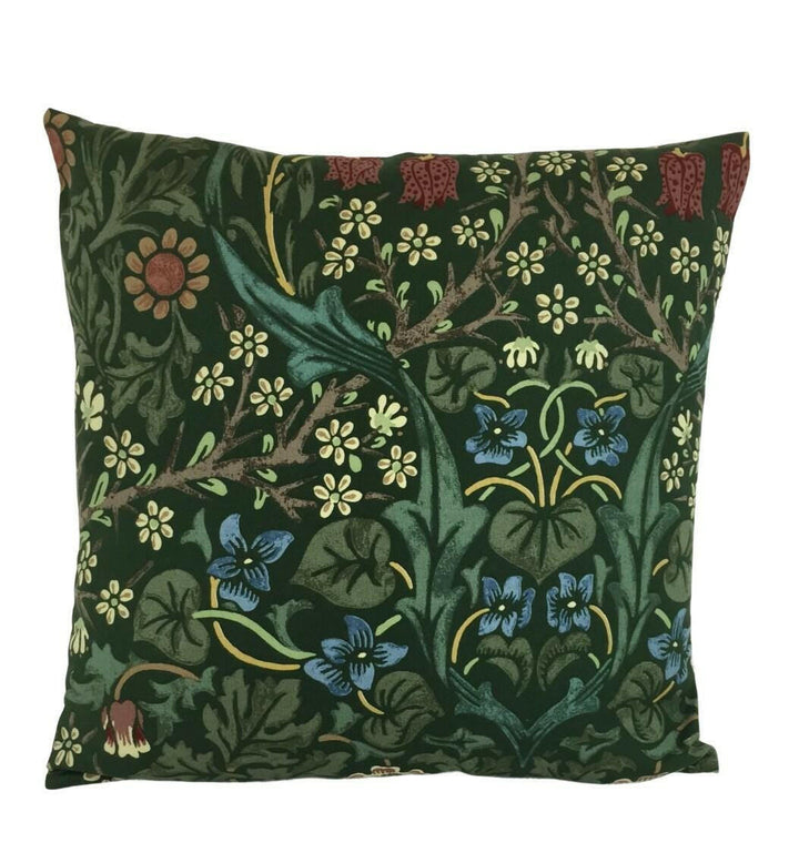William Morris - Blackthorn - Green - Spectacular Classic Morris Handprint Style Designer Cushion Cover - Luxury Throw Pillow Handmade Home.
