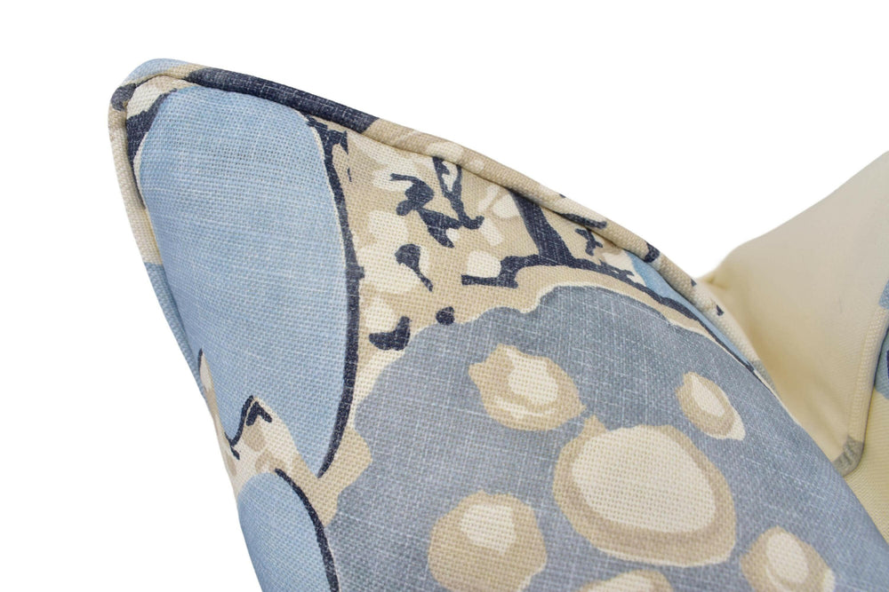 Anna French x Thibaut - Laura - Citrus and Blue - Bold Vintage Retro Floral Designer Cushion Cover - Luxury Throw Pillow - Handmade Home.