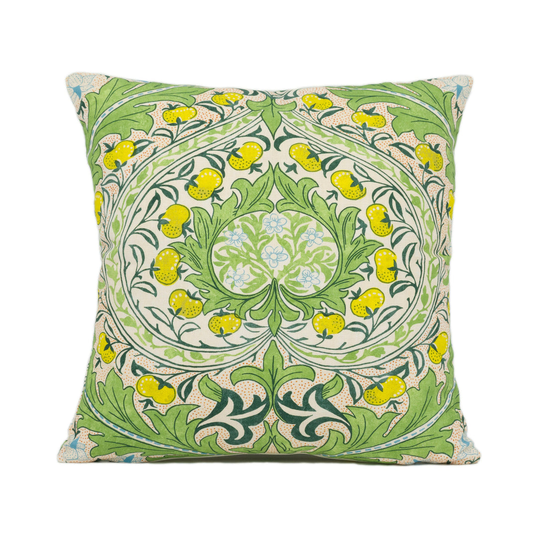 William Morris - Ben Pentreath - Merton - Leaf Green / Sky - Bright Cushion Cover - Handmade Throw Pillow - Designer Home Décor.