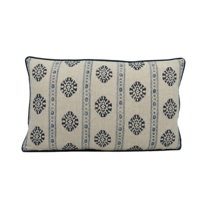 GP & J Baker - Alma - Indigo / Blue - Indian Inspired Striped Cushion Cover - Handmade Throw Pillow - Designer Home Décor.