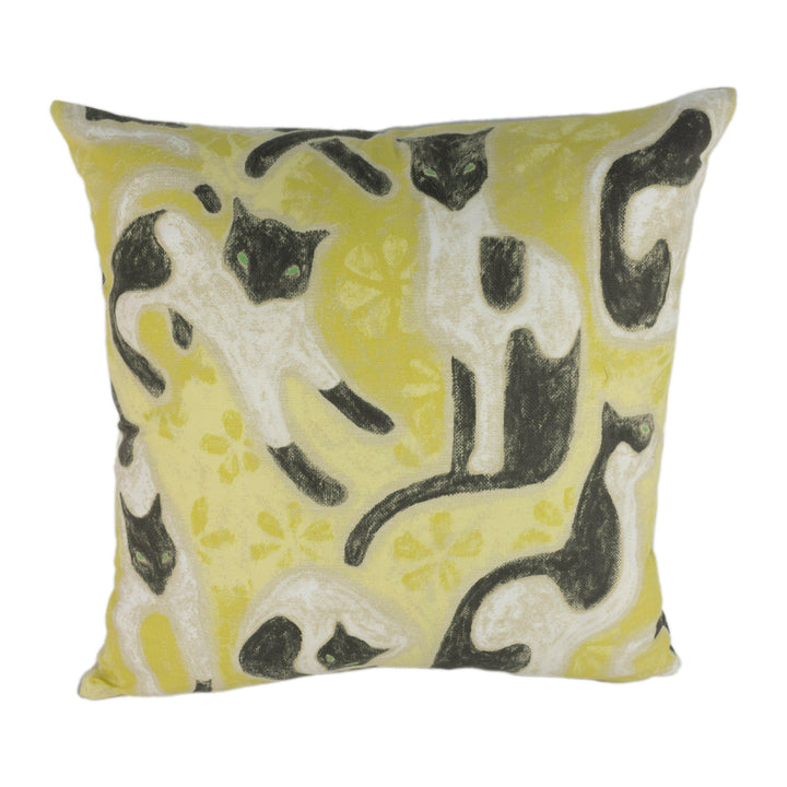 Sanderson - Omega Cats - Celadon - Cushion Cover Throw Pillow Designer Home Decor.