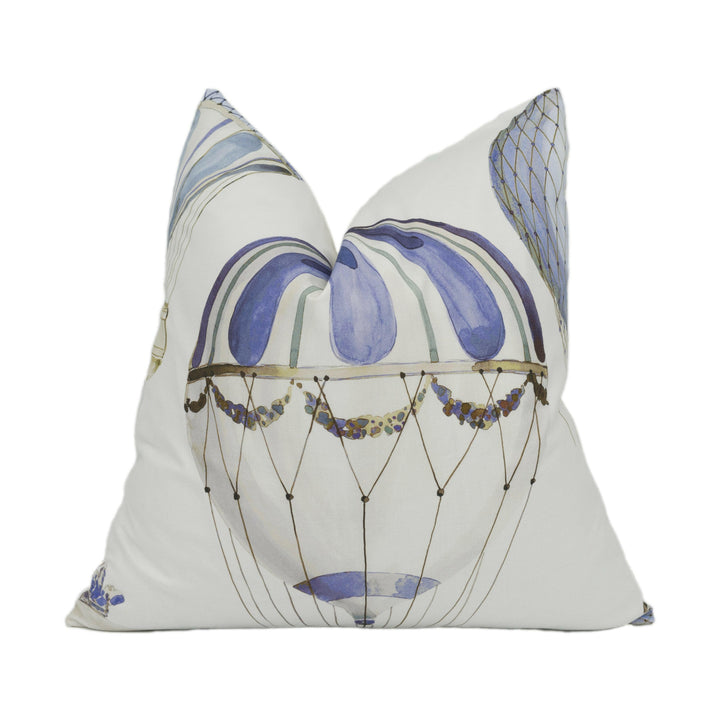 Manuel Canovas - L'Envol - Ciel - Whimsical Hot Air Balloon Designer Cushion Cover - Handmade Home Décor - Luxury Throw Pillow.