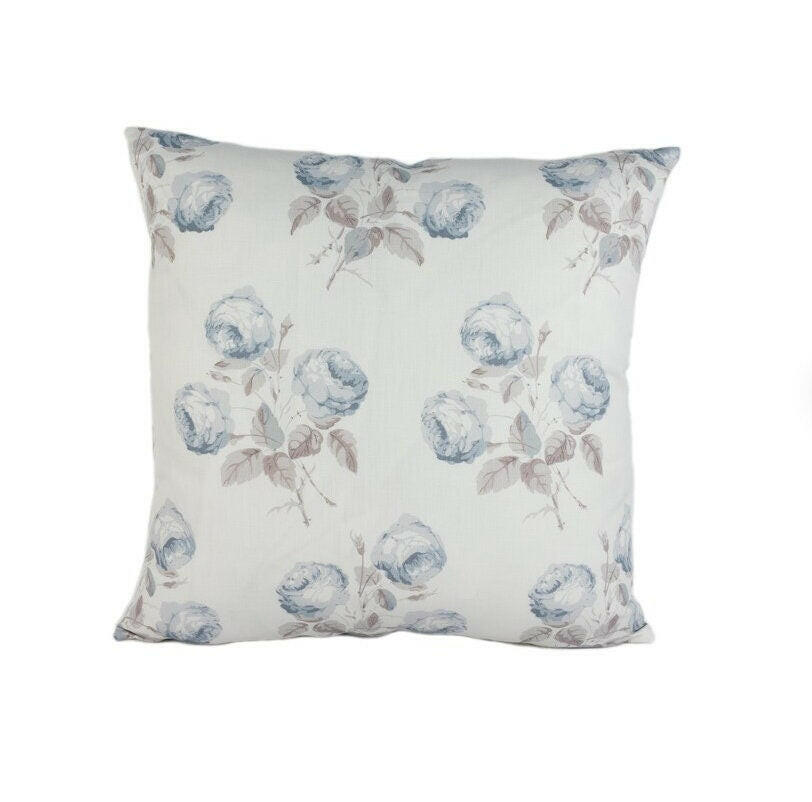 Colefax and Fowler - Bowood - Blue / Grey - Plain or Piped - Iconic Floral Designer Cushion Cover Handmade Throw Pillow Luxury Home Decor.