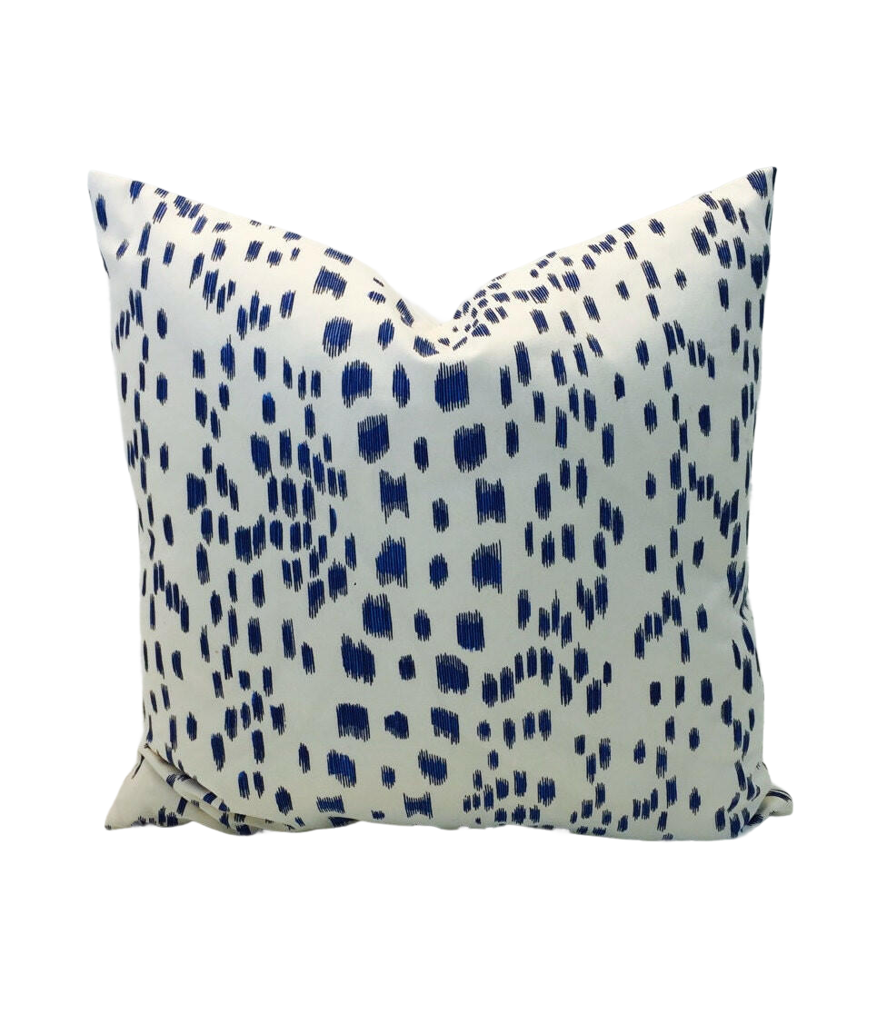 Brunschwig & Fils - Les Touches - Blue - Luxurious Modern Animal Print Designer Cushion Cover - Luxury Throw Pillow - Handmade Home Decor.