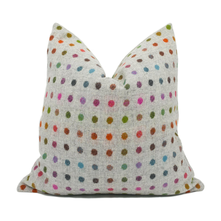 Abraham Moon - Multispot - Grey -  100% Wool Cushion Cover - Designer Plaid Pillow Cover - Handmade Custom Abraham Moon Pillow.