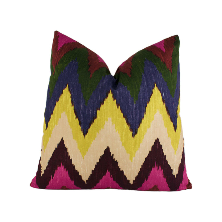 Martyn Lawrence Bullard for Schumacher - Adras Ikat - Jewel - Stylish Ottoman Chic Cushion Cover - Handmade Throw Pillow - Home Decor.