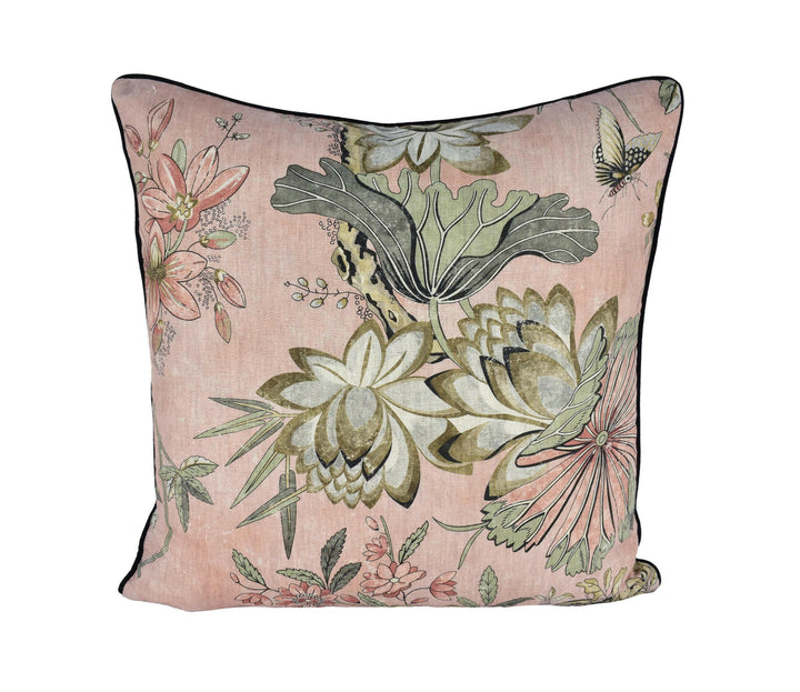 Anna French x Thibaut - Villeneuve - Blush - Antique Avant Garde Bird Designer Cushion Cover - Luxury Throw Pillow - Handmade Home Decor.