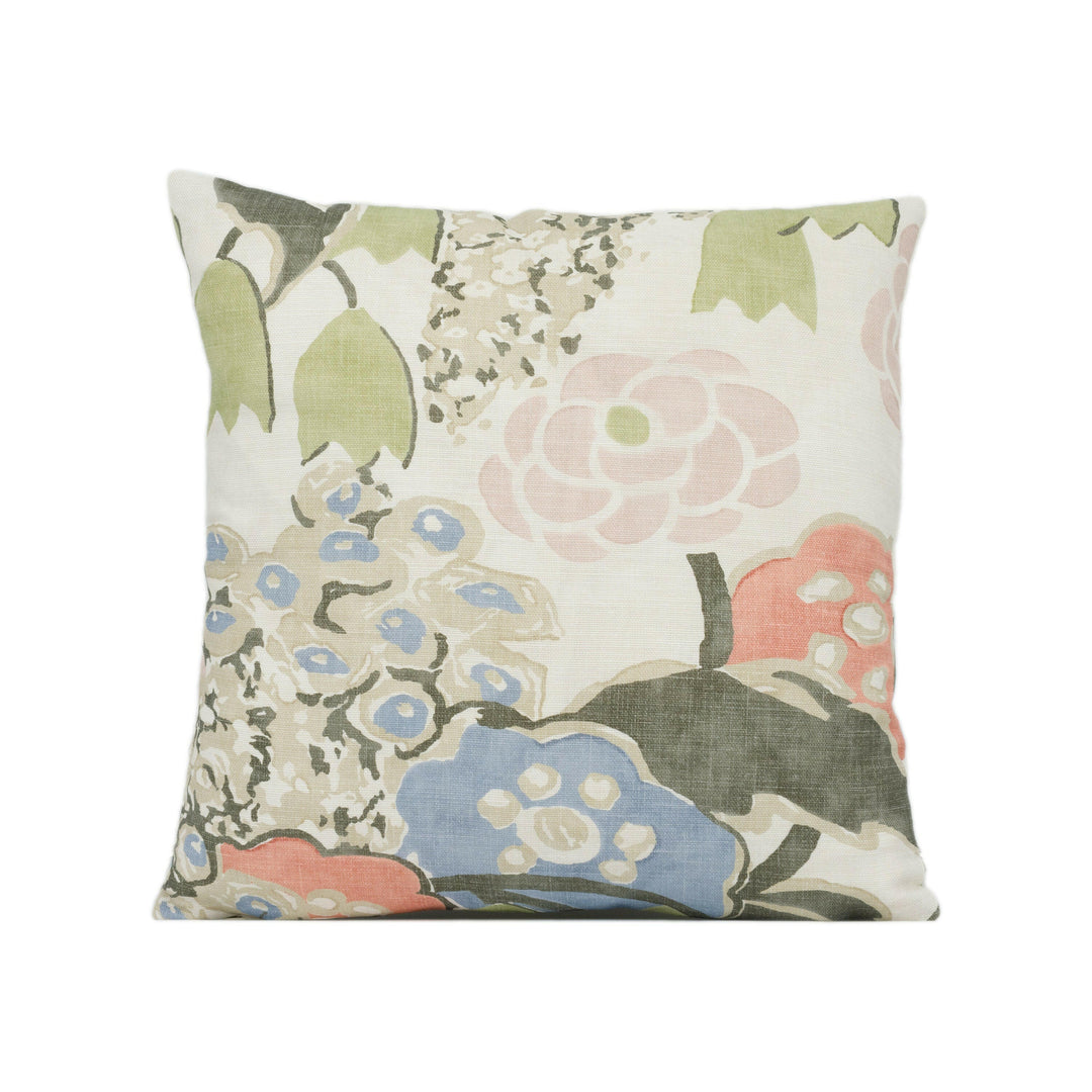 Thibaut - Anna French - Laura - Blush and Green - Bold Vintage Designer Floral Cushion Cover - Luxury Throw Pillow - Handmade Home Décor.