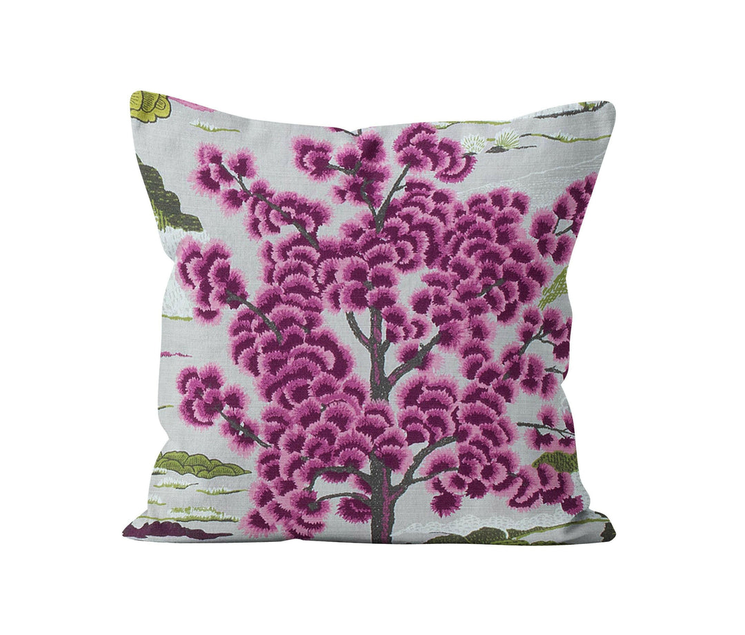 Thibaut - Daintree - Fuchsia - Exotic Australian Japanese Coastal Inspired Designer Cushion Cover - Luxury Throw Pillow Handmade Home Decor.