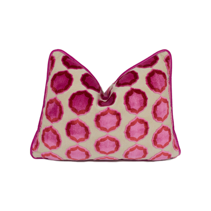 Manuel Canovas - Tiana - Rose / Orange -  Glamorous Designer Cut Velvet Cushion Cover - Handmade Throw Pillow - Designer Home Décor.