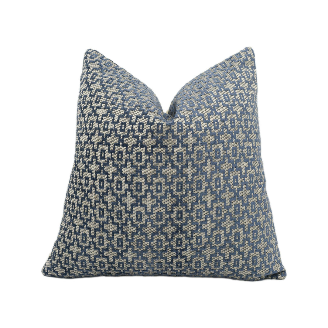 Clarke and Clarke - Mansour - Indigo - Chenille Cushion Cover Handmade Throw Pillow Designer Home Décor.