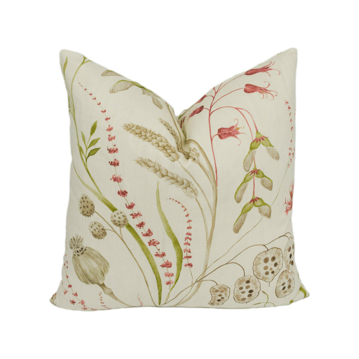 Sanderson - Summer Harvest - Claret / Olive - Stunning Designer Cushion Cover Home Décor Throw Pillow.