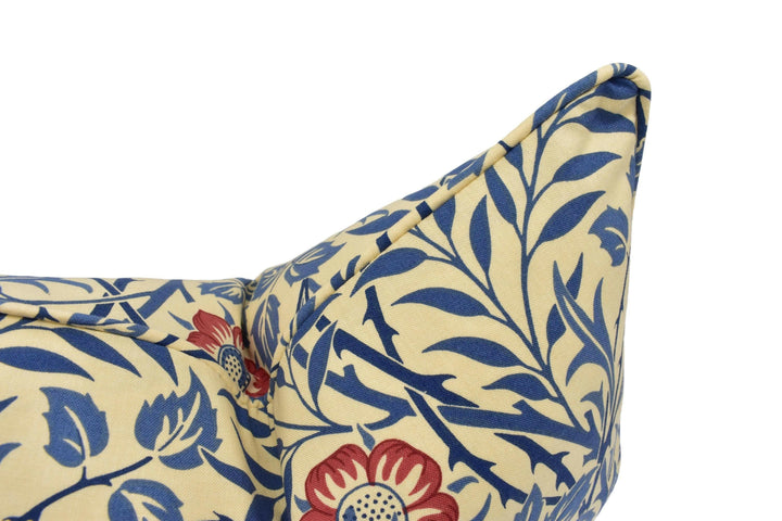 William Morris - Sweet Briar - Indigo / Red - Bittersweet Rose &amp; Thorns Classic Morris Designer Cushion Cover - Luxury Throw Pillow Handmade.