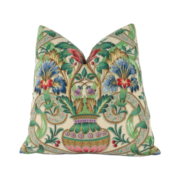 Sanderson - Cascacs - Biscuit / Leaf Green - Cushion Cover Throw Pillow Designer Home Decor.