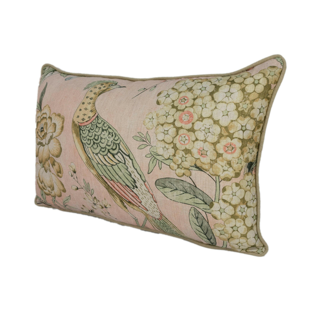 Anna French x Thibaut - Villeneuve - Blush - Antique Avant Garde Bird Designer Cushion Cover - Luxury Throw Pillow - Handmade Home Decor.