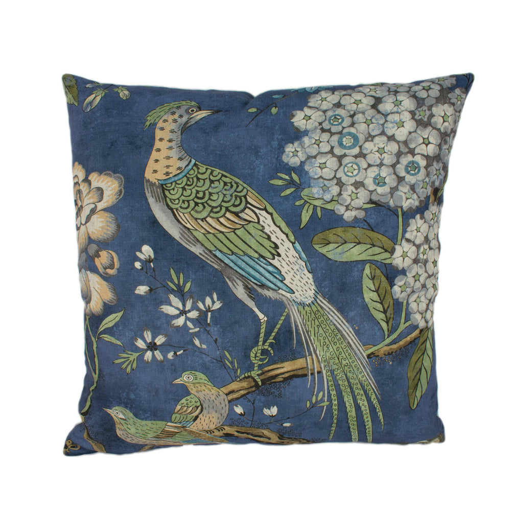 Anna French x Thibaut - Villeneuve - Navy - Antique Avant Garde Bird Designer Cushion Cover - Luxury Throw Pillow - Handmade Home Decor.