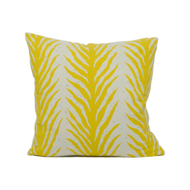 Schumacher - Creeping Fern - Lemonade - Fauna Inspired Stripe Designer Cushion Cover - Handmade Throw Pillow - Luxury Home Décor.