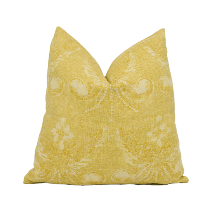 Kate Forman - Josephine - Yellow - Bright Sunny Antique Inspired Cushion Cover Handmade Throw Pillow Designer Home Décor.