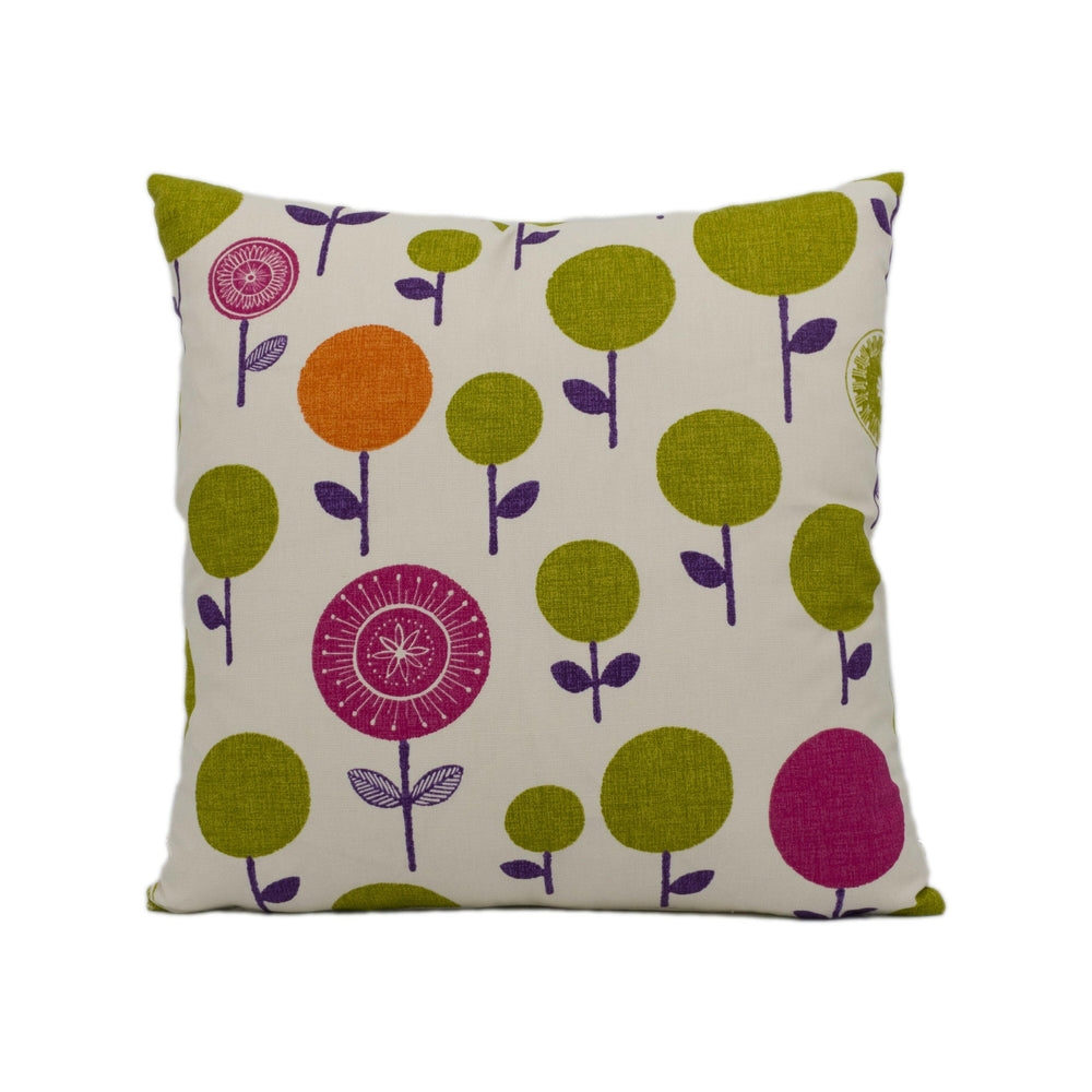 Scion - Lollipop Flower - Neutral / Olive / Plum / Tangerine / Fuchsia - Handmade Cushion Cover Throw Pillow Home Décor.