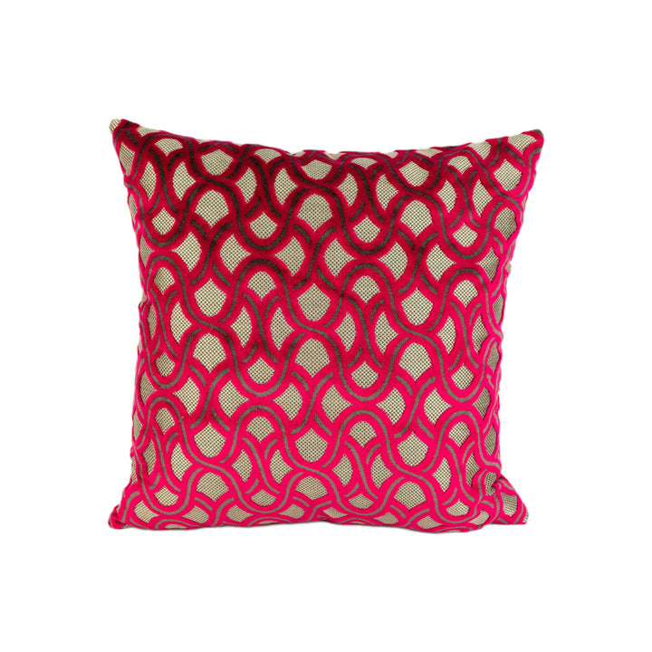 Jane Churchill - Astrid - Red - Stunning Designer Velvet Cushion Cover Home Décor Throw Pillow.