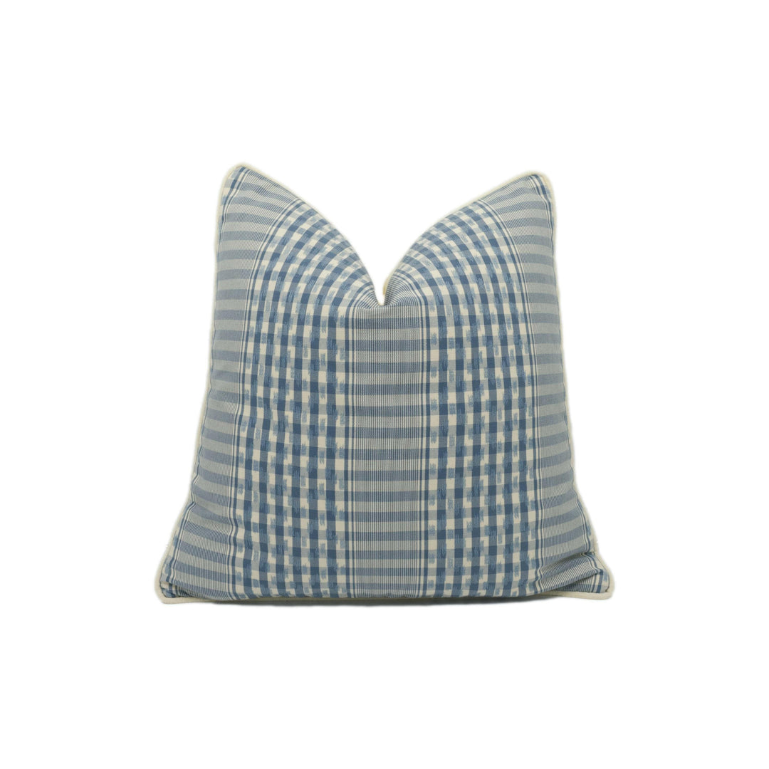 Colefax and Fowler - Langham Check - Blue - Charming Vintage Inspired Country Cushion Cover - Handmade Throw Pillow - Designer Home Décor.