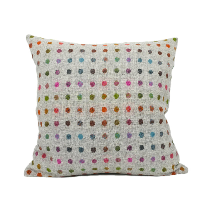 Abraham Moon - Multispot - Grey -  100% Wool Cushion Cover - Designer Plaid Pillow Cover - Handmade Custom Abraham Moon Pillow.