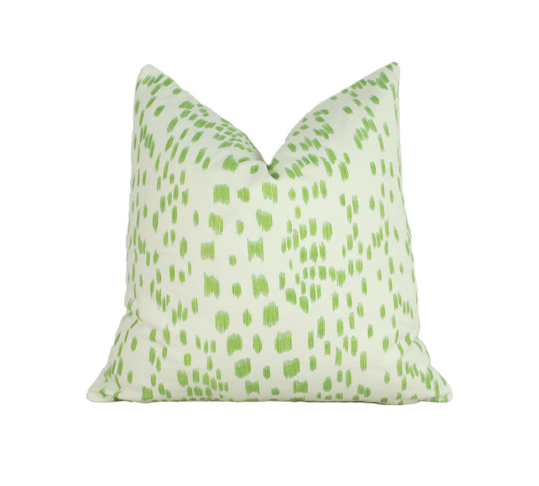 Brunschwig & Fils - Les Touches - Peridot Green - Luxurious Modern Animal Print Designer Cushion Cover - Luxury Throw Pillow - Handmade Home.