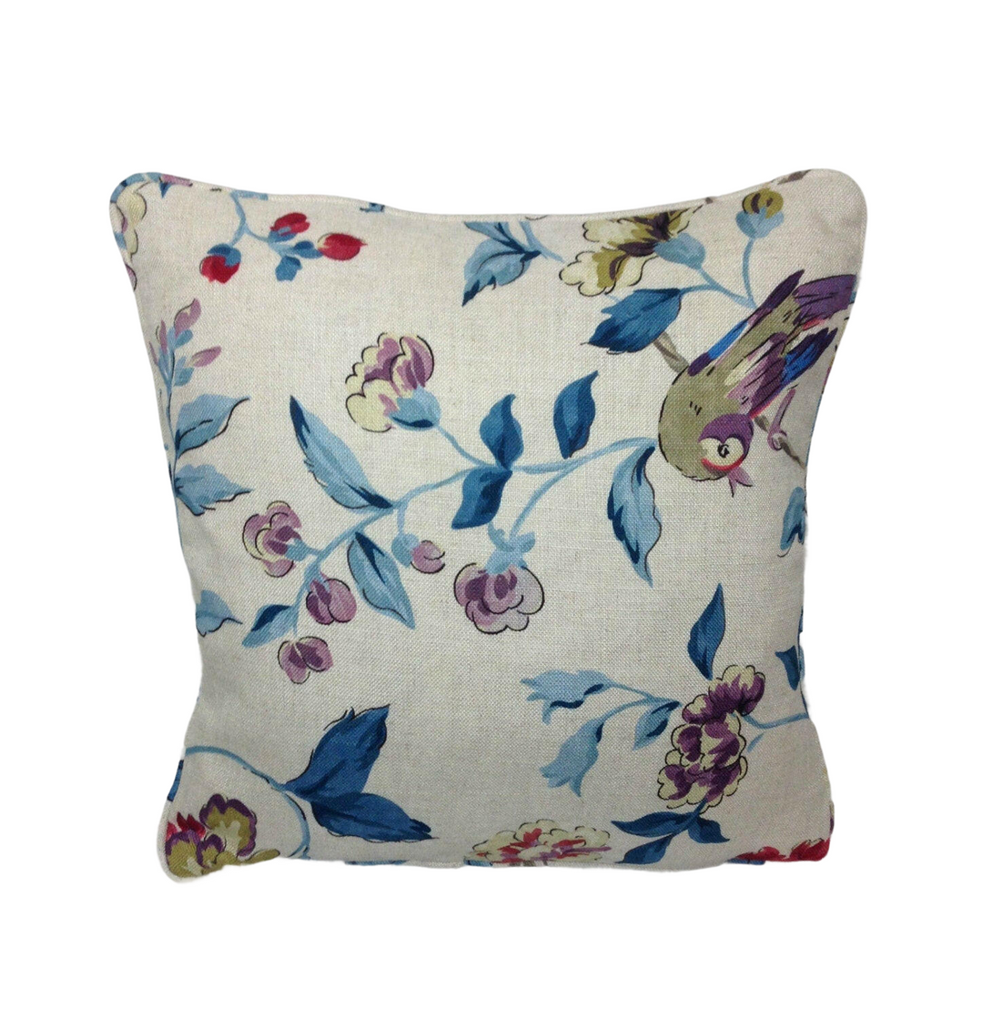 Sanderson - Sissinghurst - Indigo / Ruby - Cushion Cover Throw Pillow Designer Home Decor.